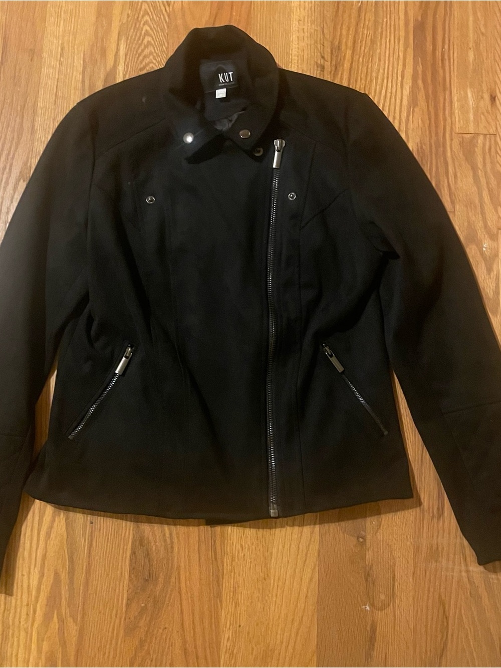 Kut from the Kloth Black Asymmetric Zip Moto Jacket
